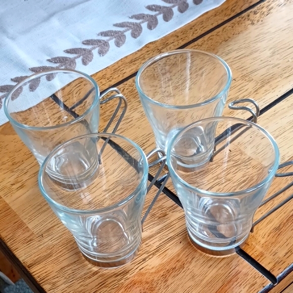 Set of 4 Elegant Clear Glass Mug Set - Picture 1 of 4